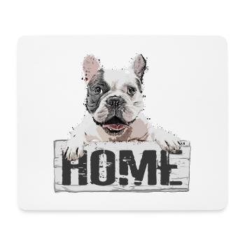 Bulldog Dog Pet Home Bouclier - Tapis de souris (format paysage) - blanc - Devant