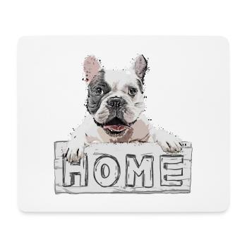 Bulldog Dog Pet Home Bouclier - Tapis de souris (format paysage) - blanc - Devant