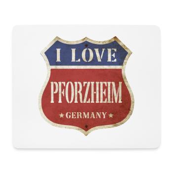 Pforzheim Germany City I Love Vintage Retro - Mouse Pad (horizontal) - white - Front