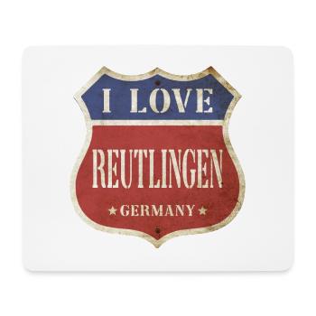 Reutlingen Deutschland Stadt I Love Vintage Retro - Mousepad (Querformat) - Weiß - Vorne