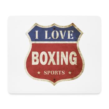 I Love Boxing Boxen Boxkampf Vintage Schild Route - Mousepad (Querformat) - Weiß - Vorne