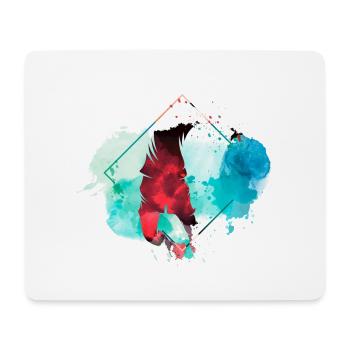 Badminton Federball Sport Spieler Bunt Vintage - Mousepad (Querformat) - Weiß - Vorne
