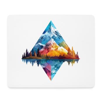 Natur Abenteuer Wildnis Berge Wald Bäume Bunt - Mousepad (Querformat) - Weiß - Vorne
