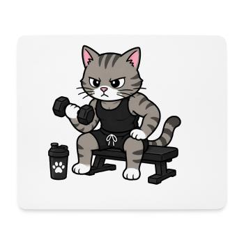 Cat Buddy - Gym Buddy - Mouse Pad (horizontal) - white - Front