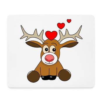 Rentier Valentinstag - Mousepad (Querformat) - Weiß - Vorne