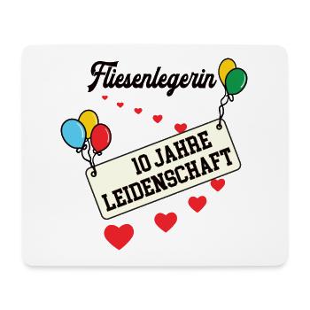 Fliesenlegerin Jubiläum 10 Jahre 10. jähriges Jubi - Mousepad (Querformat) - Weiß - Vorne