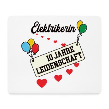 Elektrikerin Jubiläum 10 Jahre 10. jähriges Jubi - Mousepad (Querformat) - Weiß - Vorne