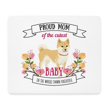 Hundemama Baby coole Sprüche Hund Shiba Inu Süß - Mousepad (Querformat) - Weiß - Vorne