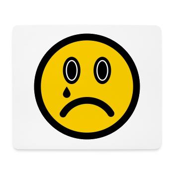 Crying Emoticon - Image Symbol - Stroke Face - Mouse Pad (horizontal) - white - Front