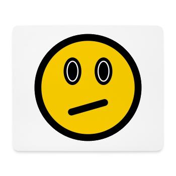 Neutrales Emoticon - Bildsymbol - Strichgesicht - Mousepad (Querformat) - Weiß - Vorne