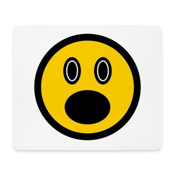 Verblüfftes Emoticon - Bildsymbol - Strichgesicht - Mousepad (Querformat) - Weiß - Vorne