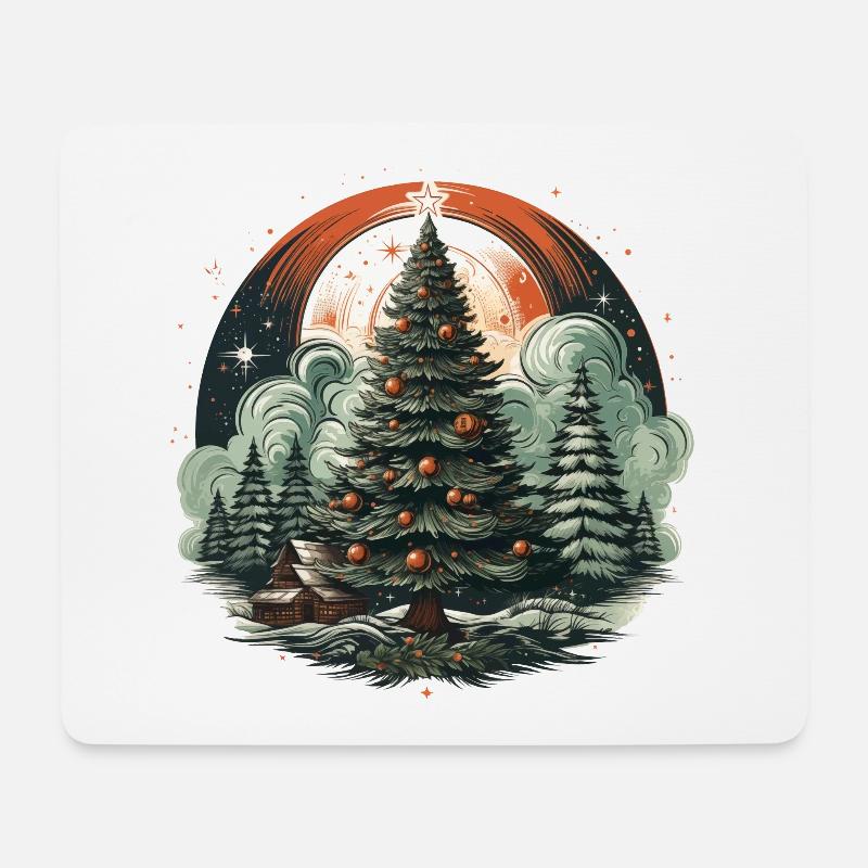Weihnachtsbaum - Mousepad (Querformat) - Weiß