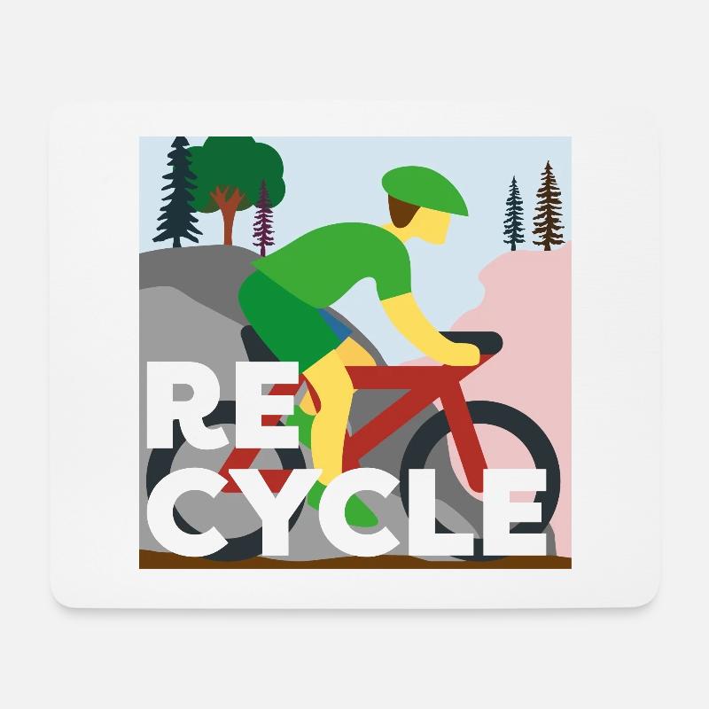 Re Cycle - Mousepad (Querformat) - Weiß