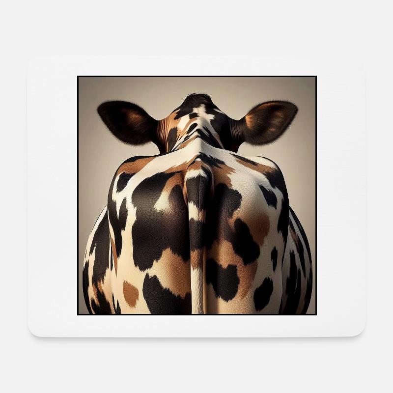 Kuh von hinten - Mousepad (Querformat) - Weiß