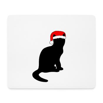 Weihnachtskatze Weihnachten Geschenk Katze Santa - Mousepad (Querformat) - Weiß - Vorne