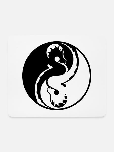 Drachen - Mousepad (Querformat) - Weiß