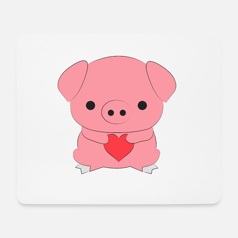 Schweinchen - Mousepad (Querformat) - Weiß