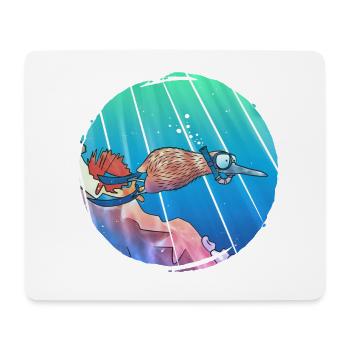 Kiwi Taucher - Mousepad (Querformat) - Weiß - Vorne