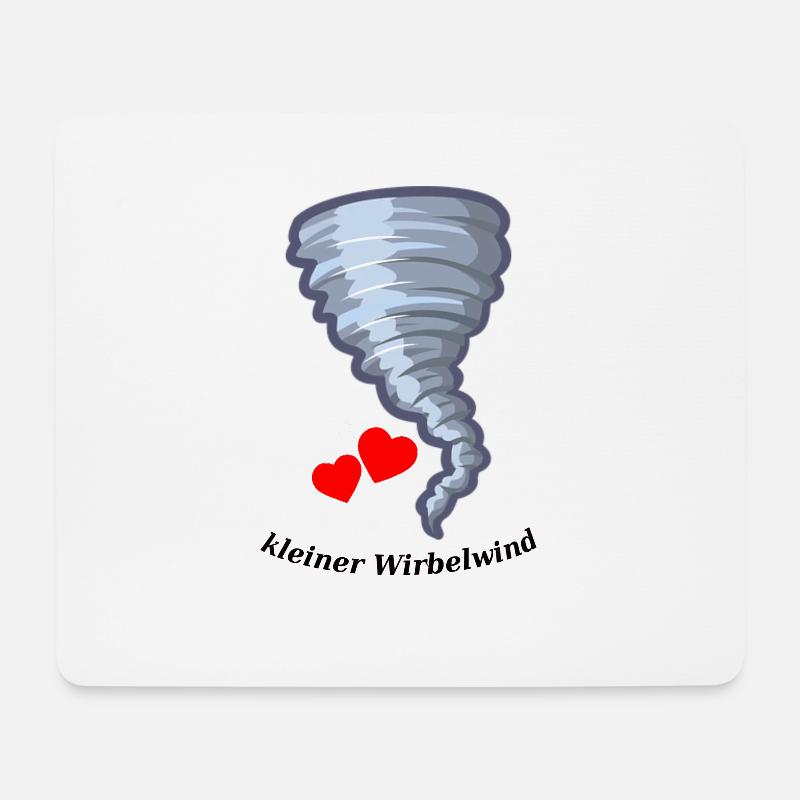 kleiner süßer Wirbelwind mit Herzen - Mousepad (Querformat) - Weiß