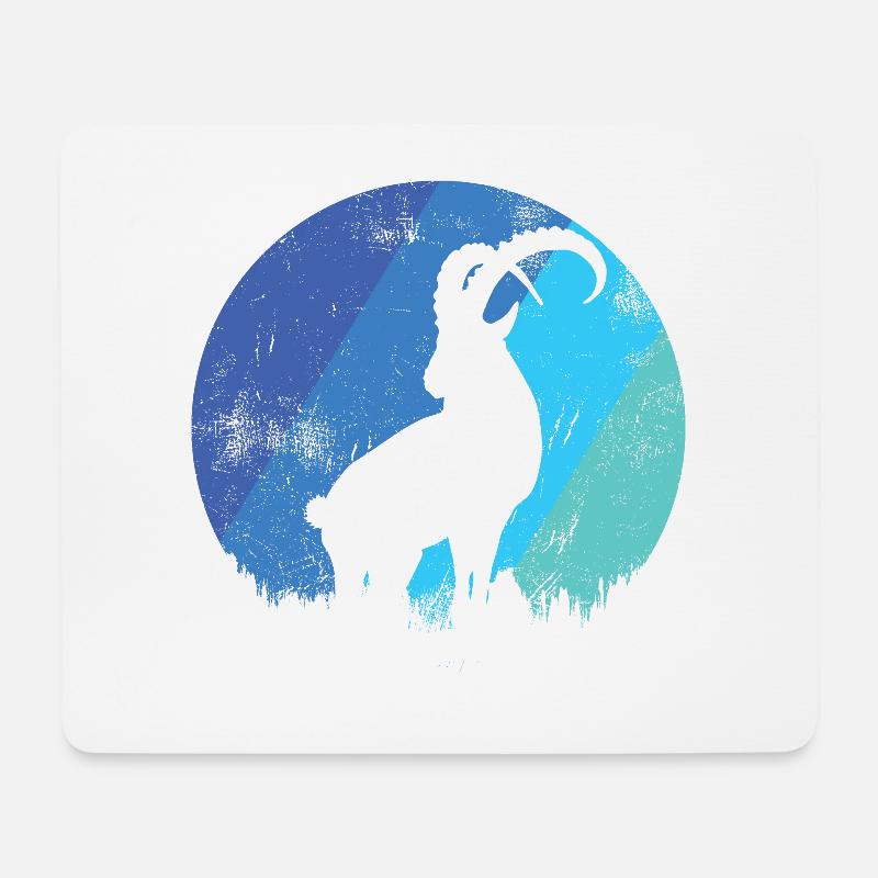 Steinbock Capricorn zerkratzt - Mousepad (Querformat) - Weiß