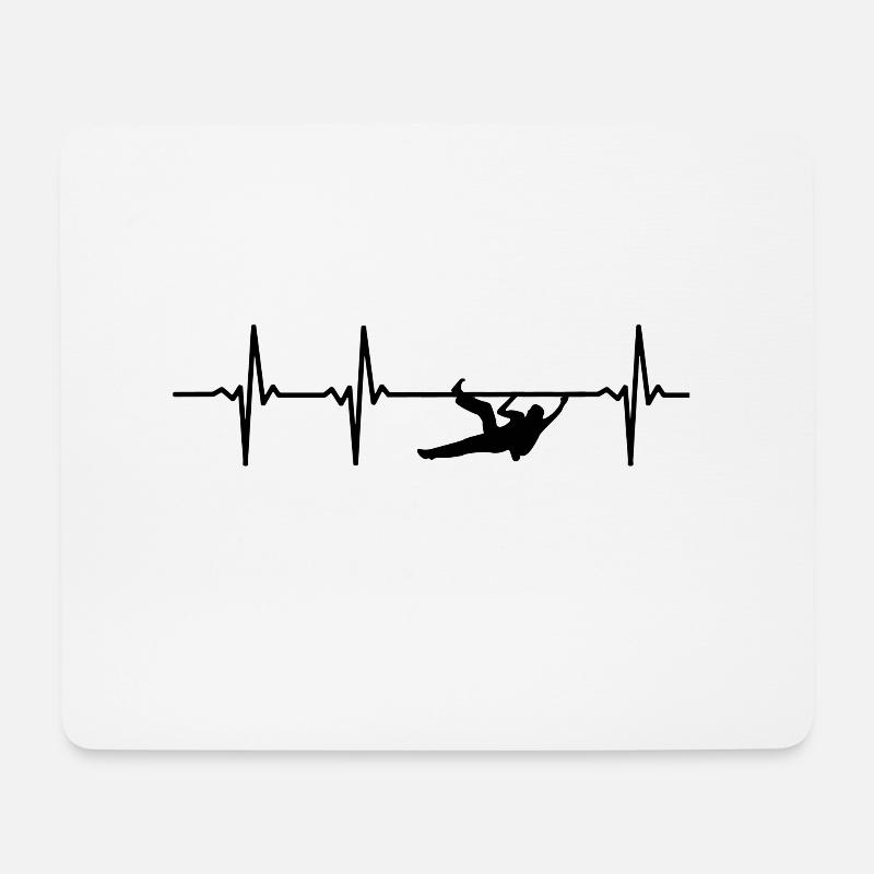 bouldern Heartbeat. Klettern - Mousepad (Querformat) - Weiß