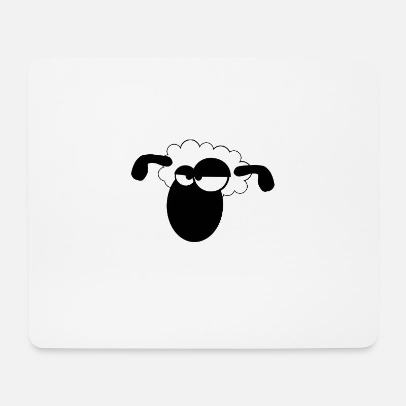 Schaf - Mousepad (Querformat) - Weiß
