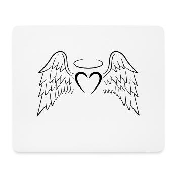 Coeur aile d'ange noir - Tapis de souris (format paysage) - blanc - Devant