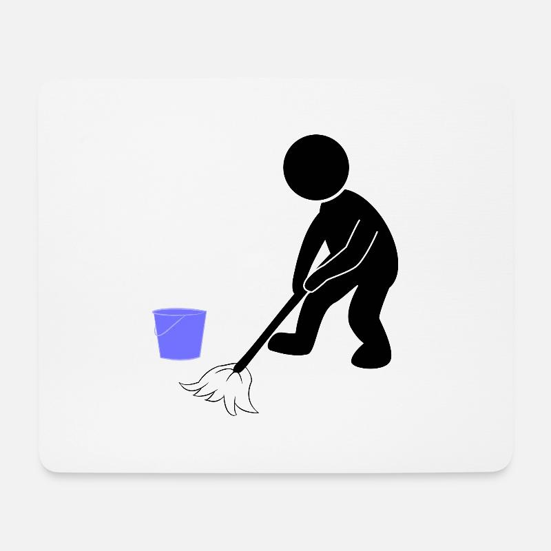 Putzen Putzmann Wischen - Mousepad (Querformat) - Weiß