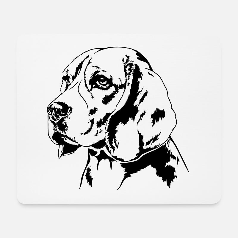 BEAGLE Hundeportrait Hund Hunde Wilsigns Jagdhund - Mousepad (Querformat) - Weiß