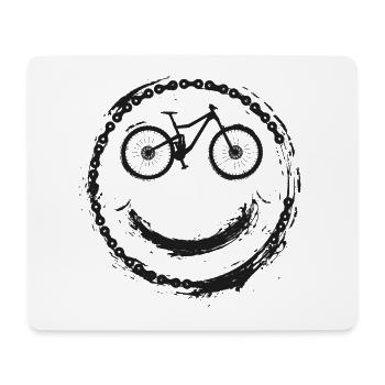 MTB Fahrrad Mountain Bike Mountainbiker - Mousepad (Querformat) - Weiß - Vorne