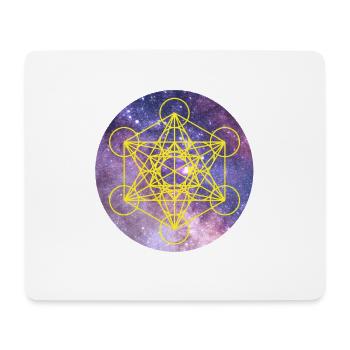 Metatron Cube on a space background - Mouse Pad (horizontal) - white - Front
