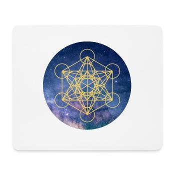 Metatron Cube on space background - Mouse Pad (horizontal) - white - Front