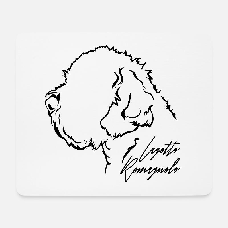 LAGOTTO ROMAGNOLO Profil Hunde Hund Wilsigns - Mousepad (Querformat) - Weiß