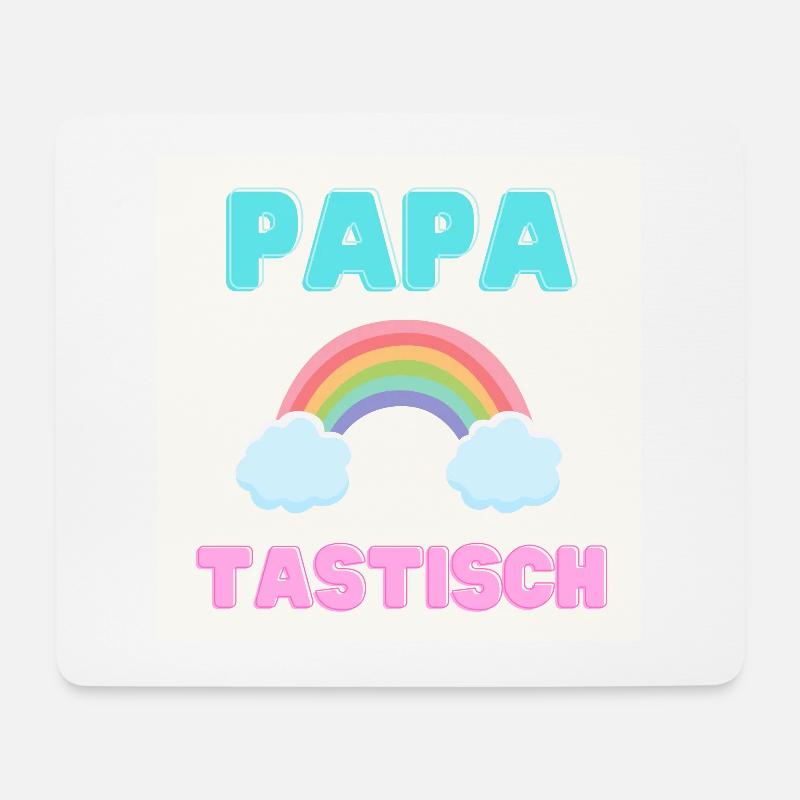 papatastisch - Regenbogen (Rainbow) Version - Mousepad (Querformat) - Weiß