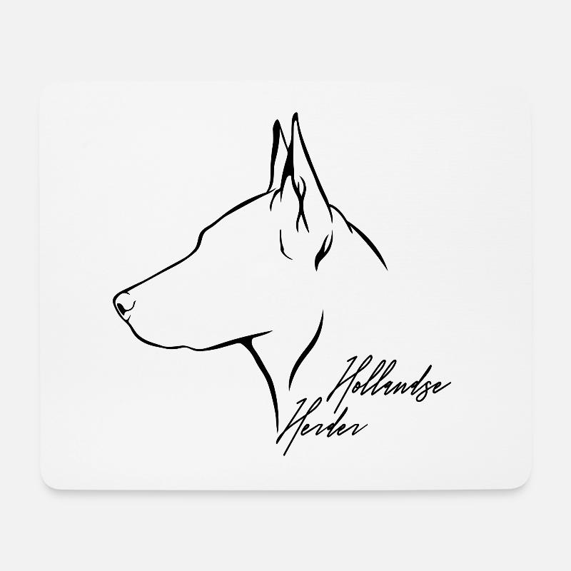 HOLLANDSE HERDER Profil Hunde Hund Wilsigns - Mousepad (Querformat) - Weiß