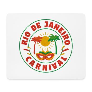 Rio Carnaval Sun Mask Logo - Mouse Pad (horizontal) - white - Front