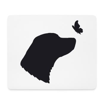 Golden Retriever mit Schmetterling - Mousepad (Querformat) - Weiß - Vorne