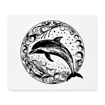dauphin - Tapis de souris (format paysage) - blanc - Devant