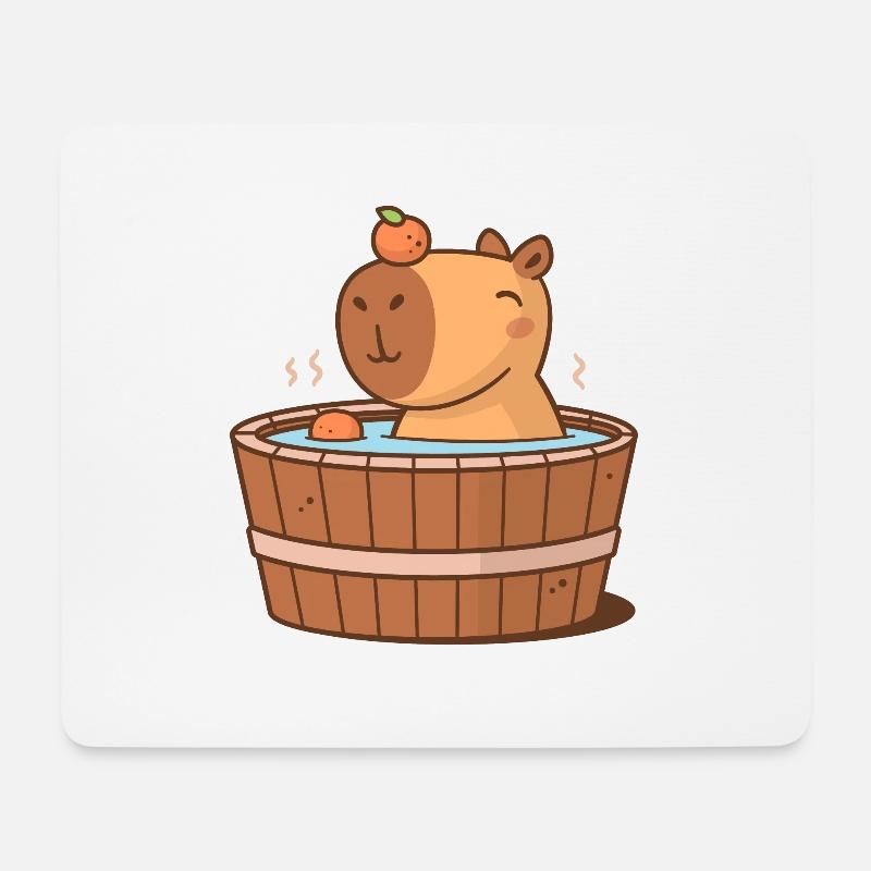 Capybara in hot tub - Mouse Pad (horizontal) - white