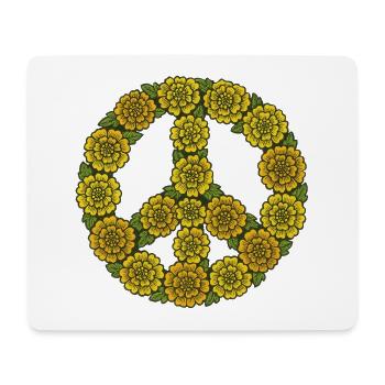 Blumen-Friedenszeichen-Kreis - Mousepad (Querformat) - Weiß - Vorne