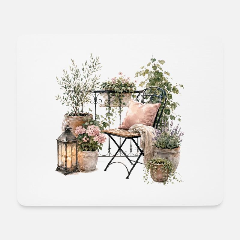 Gemütliche Balkonoase - Mouse Pad (horizontal) - white