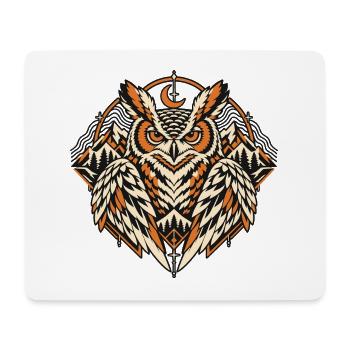 Nachtwächter Eule – Alpine Wildnis - Mousepad (Querformat) - Weiß - Vorne