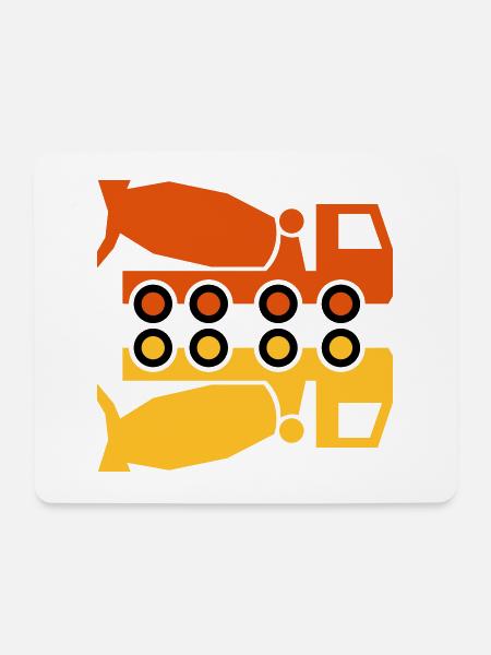 Concrete mixing vehicle and mirror image - Mouse Pad (horizontal) - white