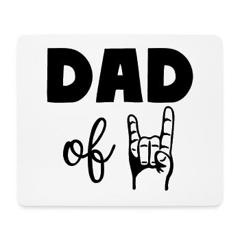 DAD OF TWO Rock 'n' Roll Metal Father Men - Mouse Pad (horizontal) - white - Front