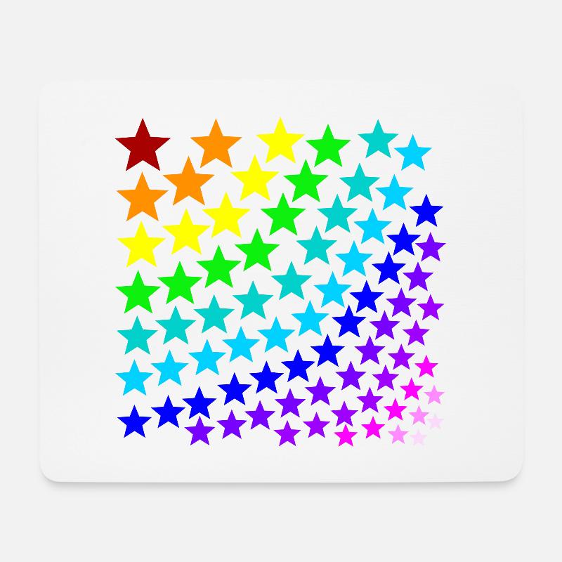 Regenbogen Sterne Geschenkidee bunt - Mousepad (Querformat) - Weiß