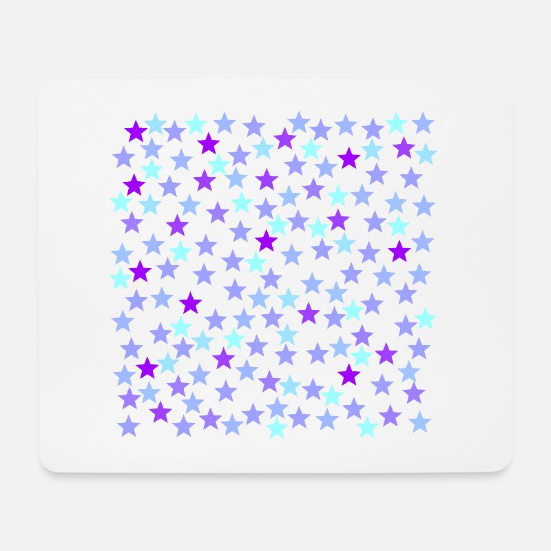 Lila lavendel türkis hellblau Sterne Geschenkidee - Mousepad (Querformat) - Weiß