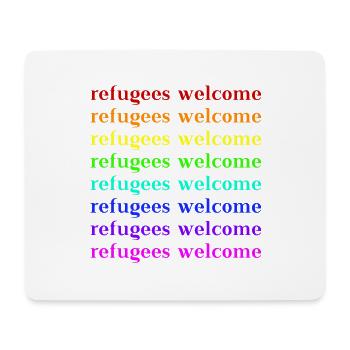 Refugees Welcome Geschenkidee - Mousepad (Querformat) - Weiß - Vorne