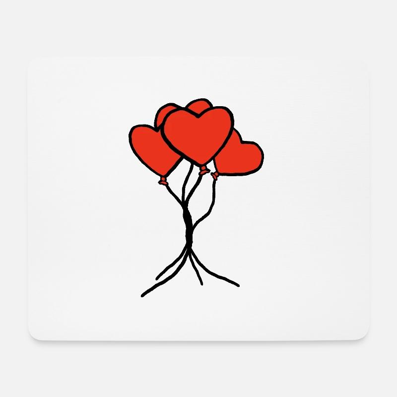 Herz Luftballons Liebe Paar Liebeserklärung - Mousepad (Querformat) - Weiß
