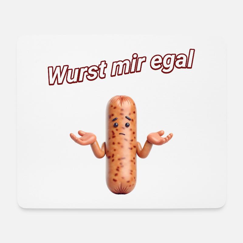 Wurst mir egal - Mousepad (Querformat) - Weiß