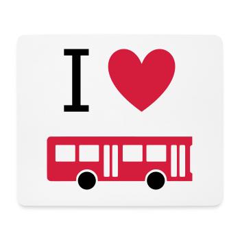 ★ Designfarben änderbar ★ Ich liebe Busse - Mousepad (Querformat) - Weiß - Vorne